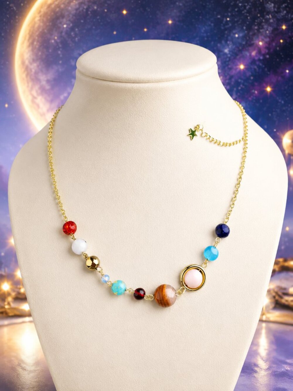 Solar System Space Aligned Planet Star Science Teacher Astronomy Necklace